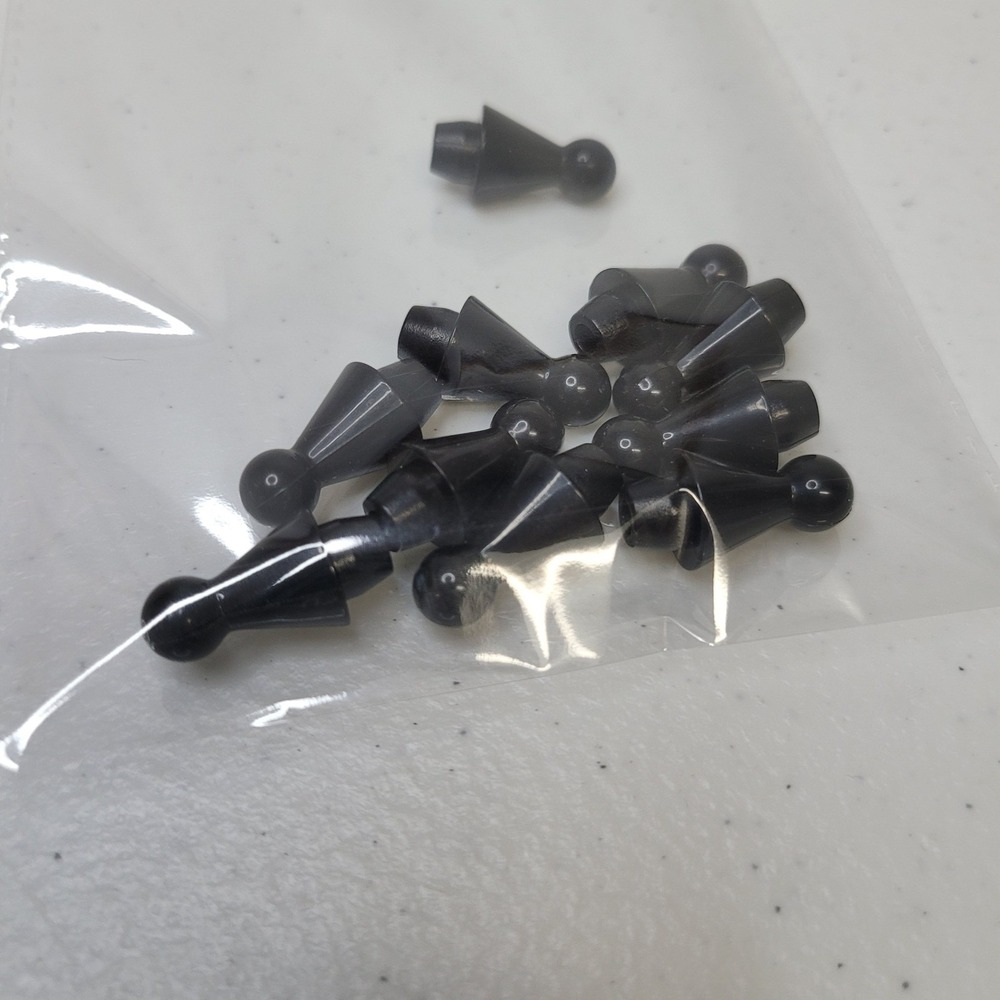 Chinese Revolution Pawn Replacement Pegs Black Pieces Small‎ 1 Inch 10 Pieces